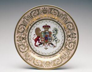 Placa do Serviço Stowe, Porcelana Worcester, fabricada pela Flight, Barr e Barr, c.1813 (porcelana de pasta mole)